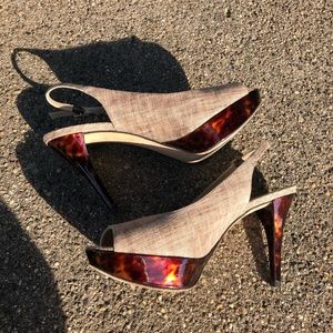 🐢 Stuart Weitzman tortoiseshell sling-back 8 EUC